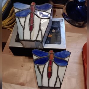 Beautiful Pair Of Dragonfly Votive Candleholders